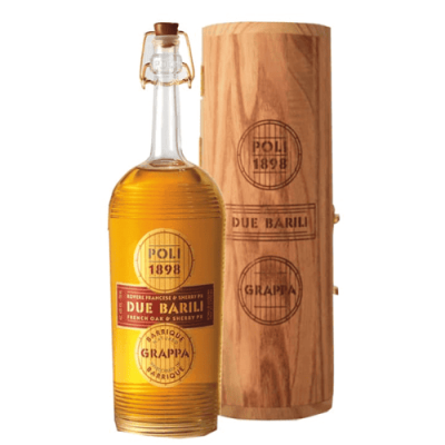 Grappa "Due barili" - Poli - Astuccio legno