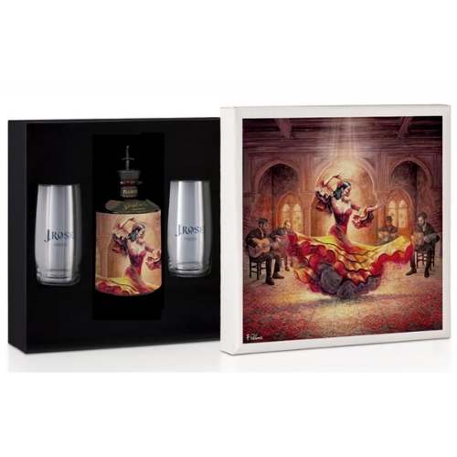 "J. Rose" - London dry gin - confezione quadro (Donna Flamenco) + 2 calici